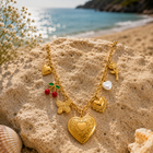 Cerise — Collana Ciliegie e Cuore Dorata