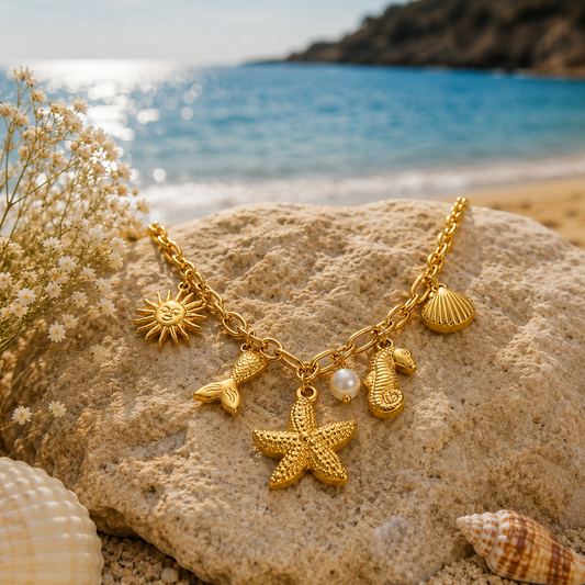 Marea — Collana Charm Oceano Dorata