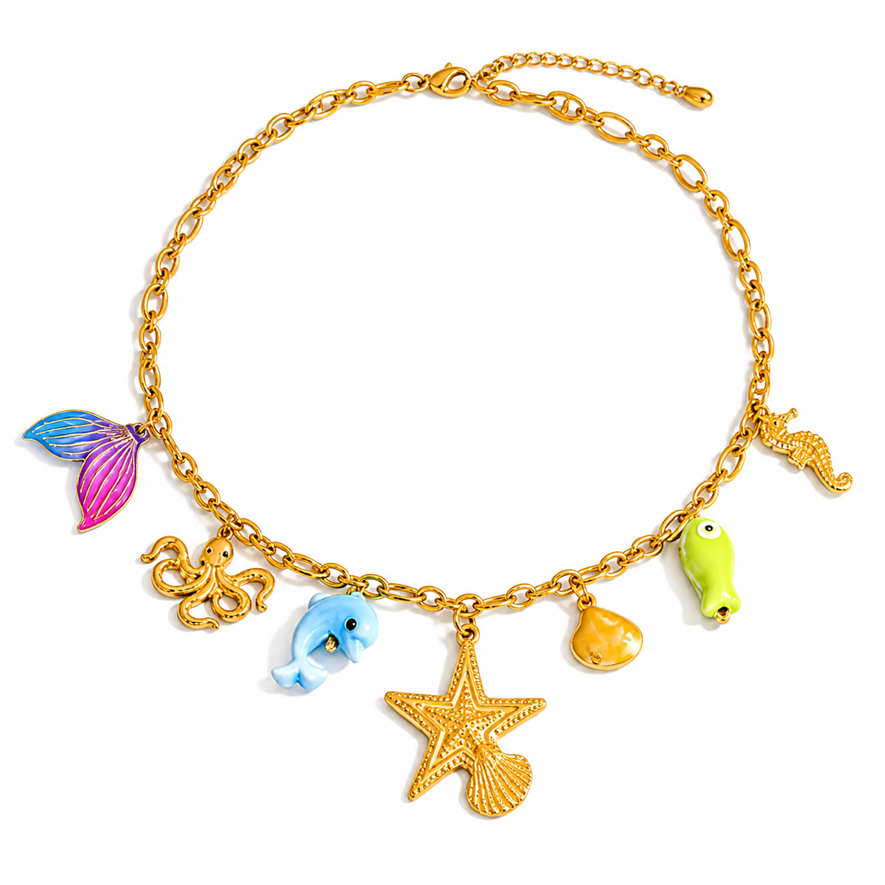 Oceana — Collana Animaletti Marini Dorata