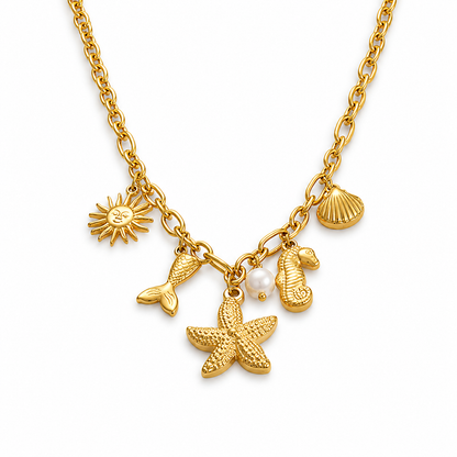 Marea — Collana Charm Oceano Dorata