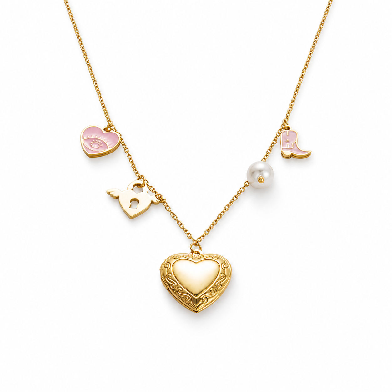 Amour — Collana Cuore Dorata con Charm